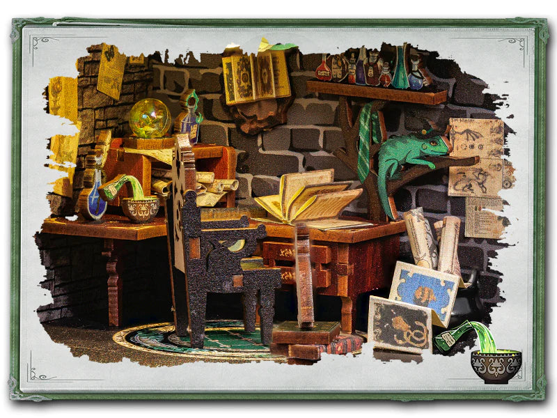 DIY Minimaailma kirjahyllyyn – Darkness Common Room Book Nook (sis. pölysuojan)