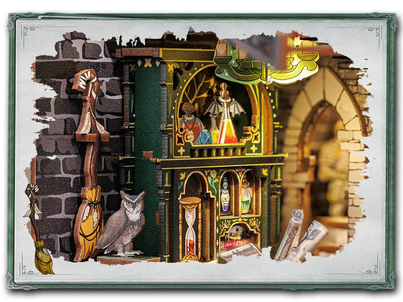 DIY Minimaailma kirjahyllyyn – Darkness Common Room Book Nook (sis. pölysuojan)