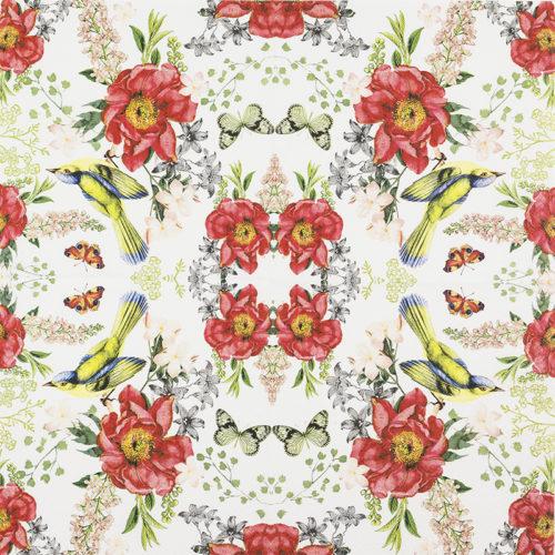 Servetti  Bird and Roses 33 x 33 cm