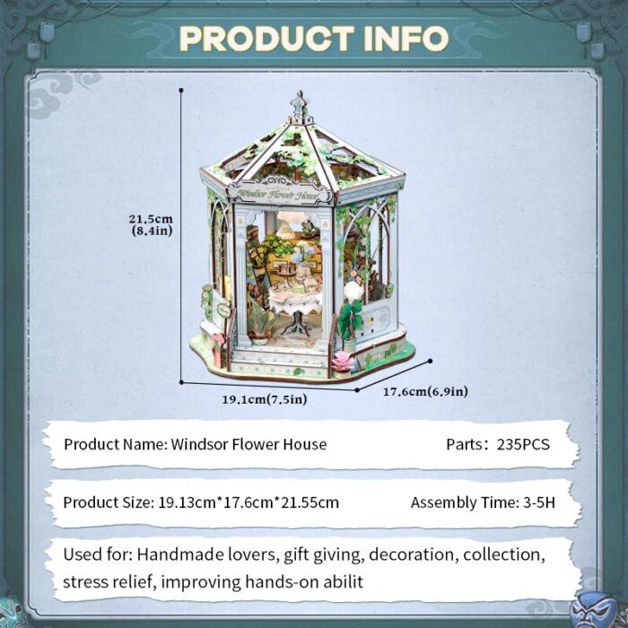 DIY miniatyyri Windsors Flower House (sis. 4 vaihtoehtoista teemaa)