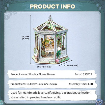 DIY miniatyyri Windsors Flower House (sis. 4 vaihtoehtoista teemaa)