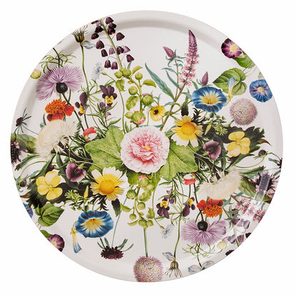 Pyöreä tarjotin Kukkatarha - Flower garden 38 cm