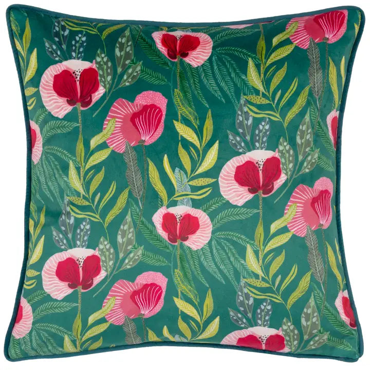Tyynynpäällinen Unikko - Poppy turkoosi 43 x 43 cm