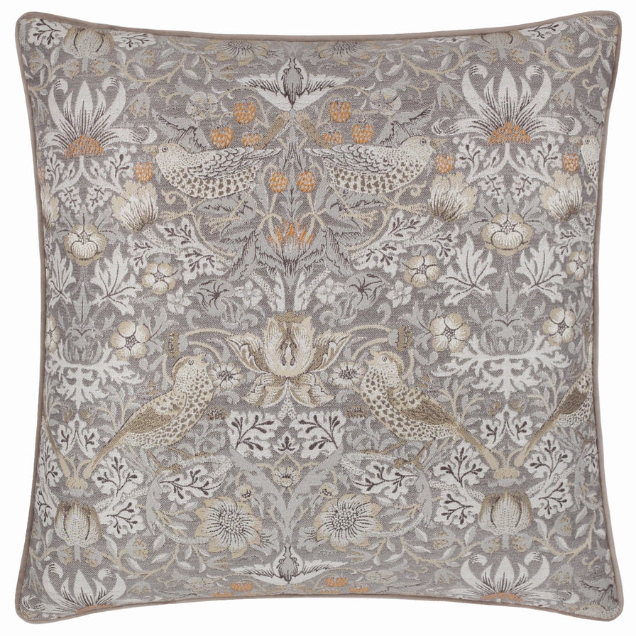 Tyynynpäällinen Strawberry Thief Vaaleanharmaa - Biscuit  55 x 55 cm