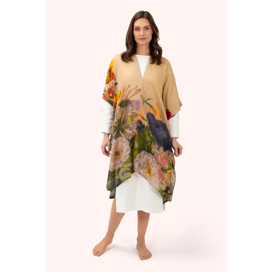 Poncho huivi Autumn Posy