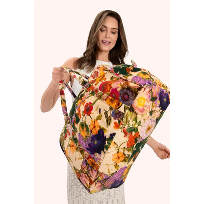 Vetoketjullinen weekender kassi Cream Posy