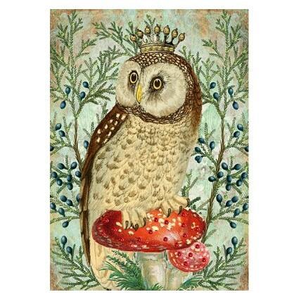 Pöllö ja kruunu - Owl and Crown kaksiosainen kortti