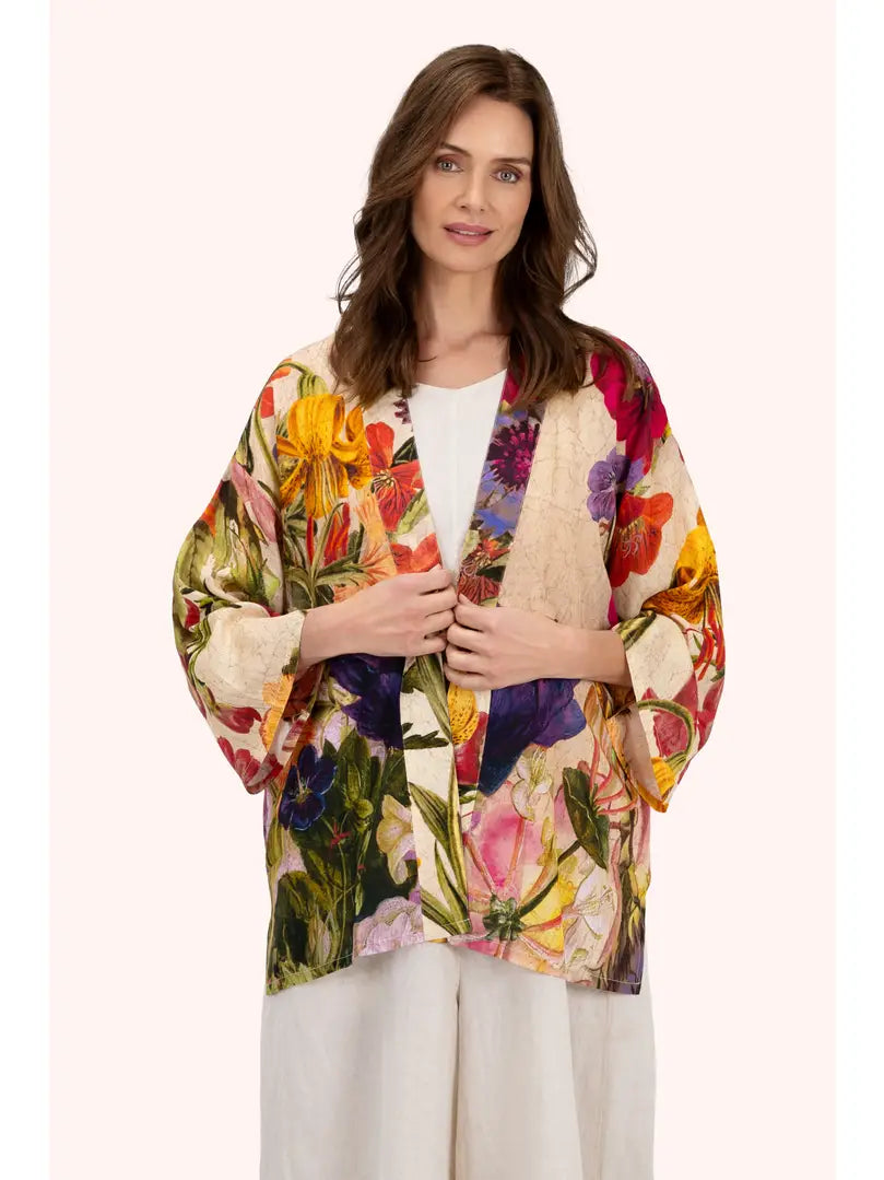 Kimono takki lyhyt (kapeammat hihat) Cream Posy