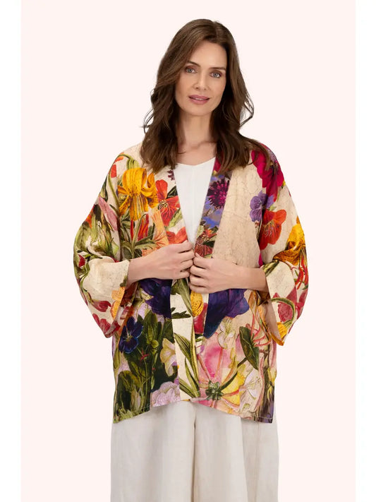Kimono takki lyhyt (kapeammat hihat) Cream Posy