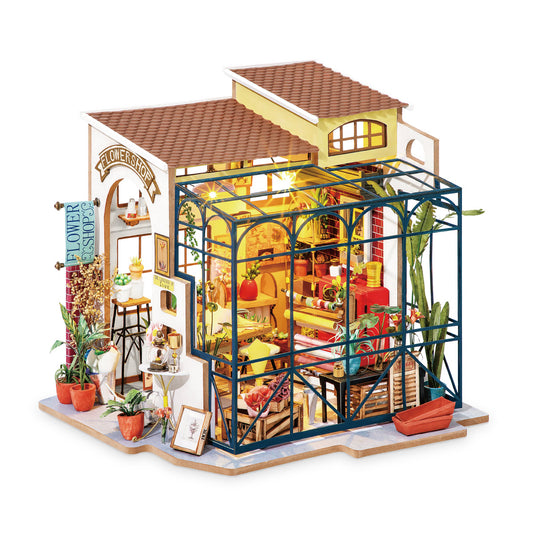 DIY Miniatyyritalo Kukkakauppa - Emily's flower shop