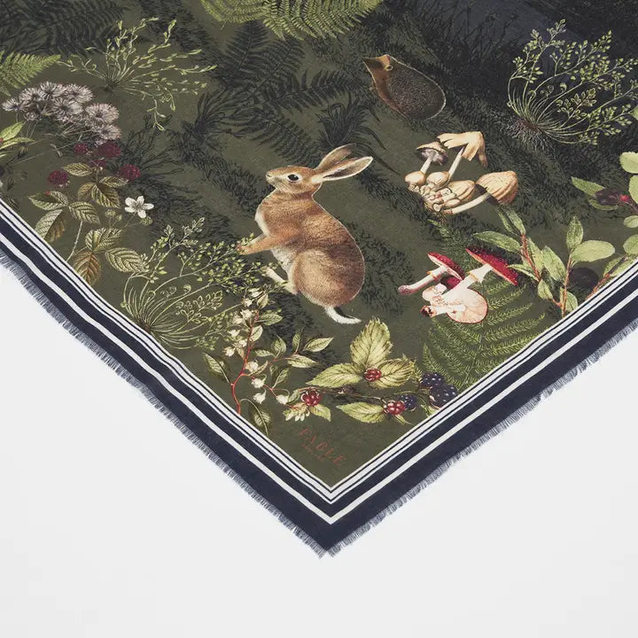 Huivi Woodland Meadow sininen 90 x 190 cm