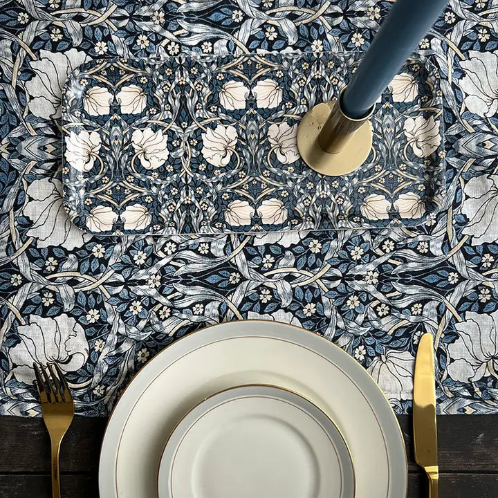 Kaitaliina William Morris Pimpernel sininen 45 x 145 cm