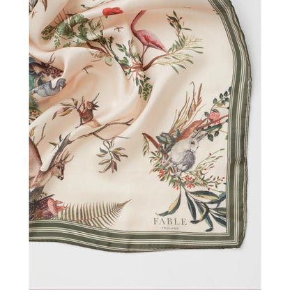 Huivi Toile de Jouy vihreä 70x70 cm