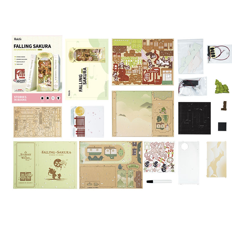 DIY Minimaailma kirjahyllyyn – Falling Sakura Book Nook