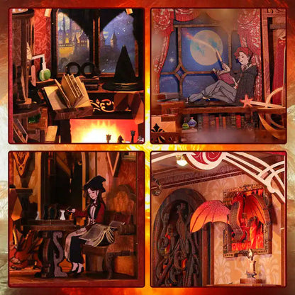 DIY Minimaailma kirjahyllyyn – Flame Common Room Book Nook (sis. pölysuojan)