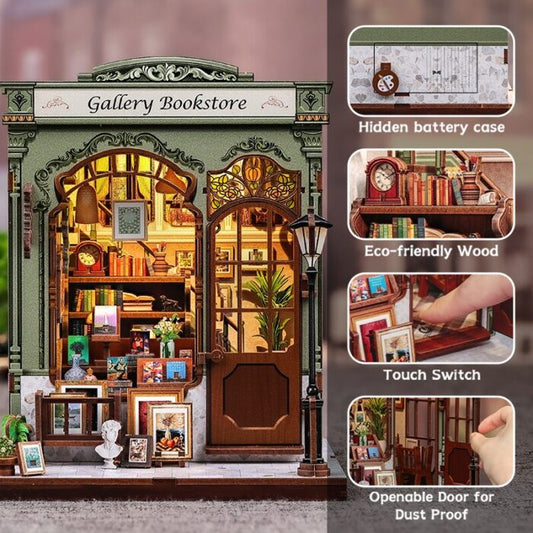 DIY Minimaailma kirjahyllyyn – Gallery Bookstore Book Nook
