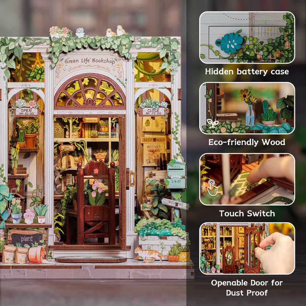 DIY Minimaailma kirjahyllyyn – Green Life Bookshop Book Nook