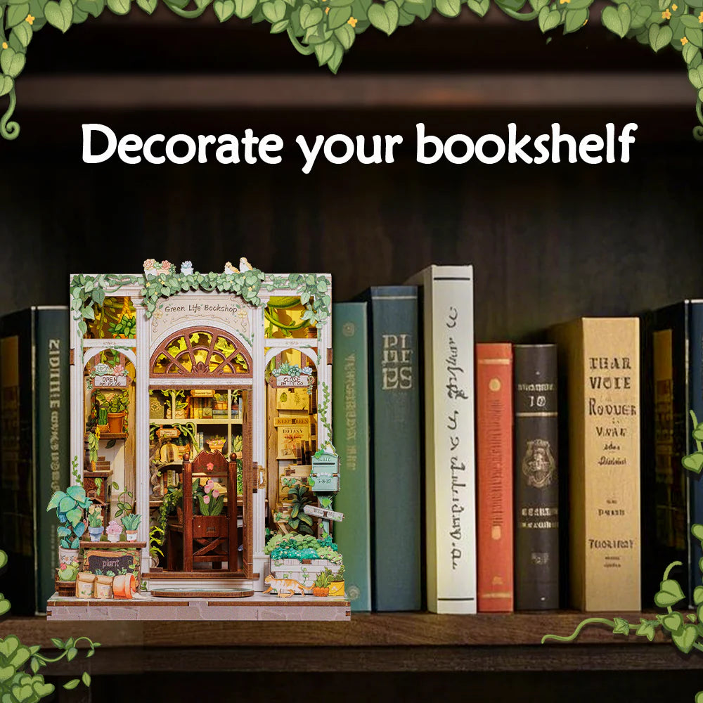 DIY Minimaailma kirjahyllyyn – Green Life Bookshop Book Nook