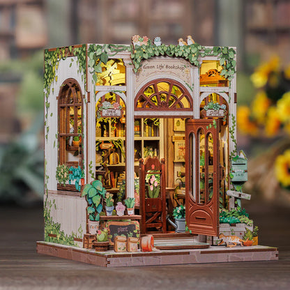 DIY Minimaailma kirjahyllyyn – Green Life Bookshop Book Nook