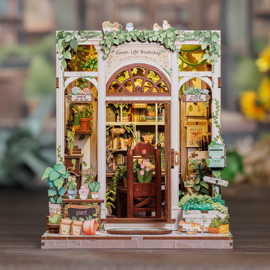 DIY Minimaailma kirjahyllyyn – Green Life Bookshop Book Nook
