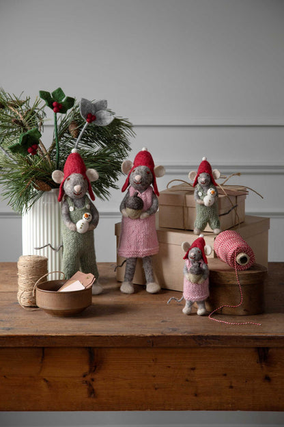 Hiiri ja lumiukko 27 cm huopakoriste