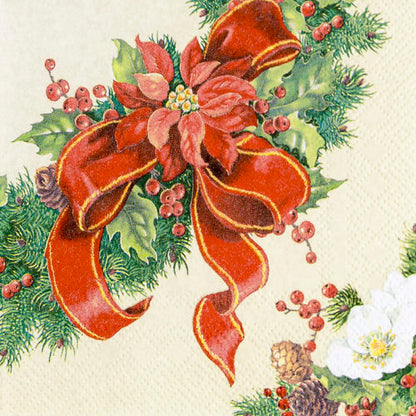 Kahviservetti Joulukranssi 25 x 25 cm, 20 kpl