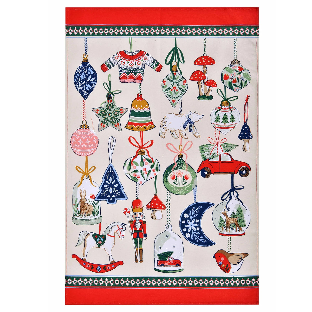 Keittiöpyyhe Joulupallot - Christmas Ornaments