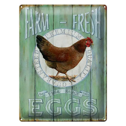 Peltikyltti Farm Fresh - Turkoosi lautaseinä