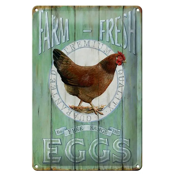 Peltikyltti Farm Fresh - Turkoosi lautaseinä