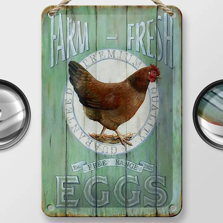 Peltikyltti Farm Fresh - Turkoosi lautaseinä