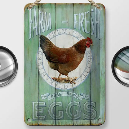 Peltikyltti Farm Fresh - Turkoosi lautaseinä