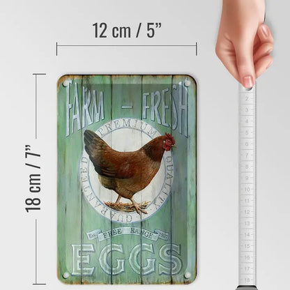 Peltikyltti Farm Fresh - Turkoosi lautaseinä