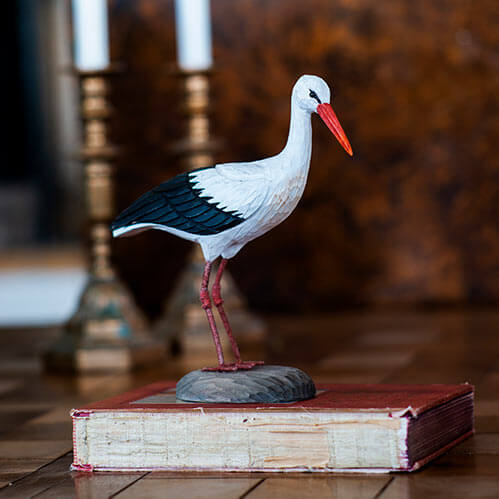 DecoBird koristelintu Kattohaikara - White Stork