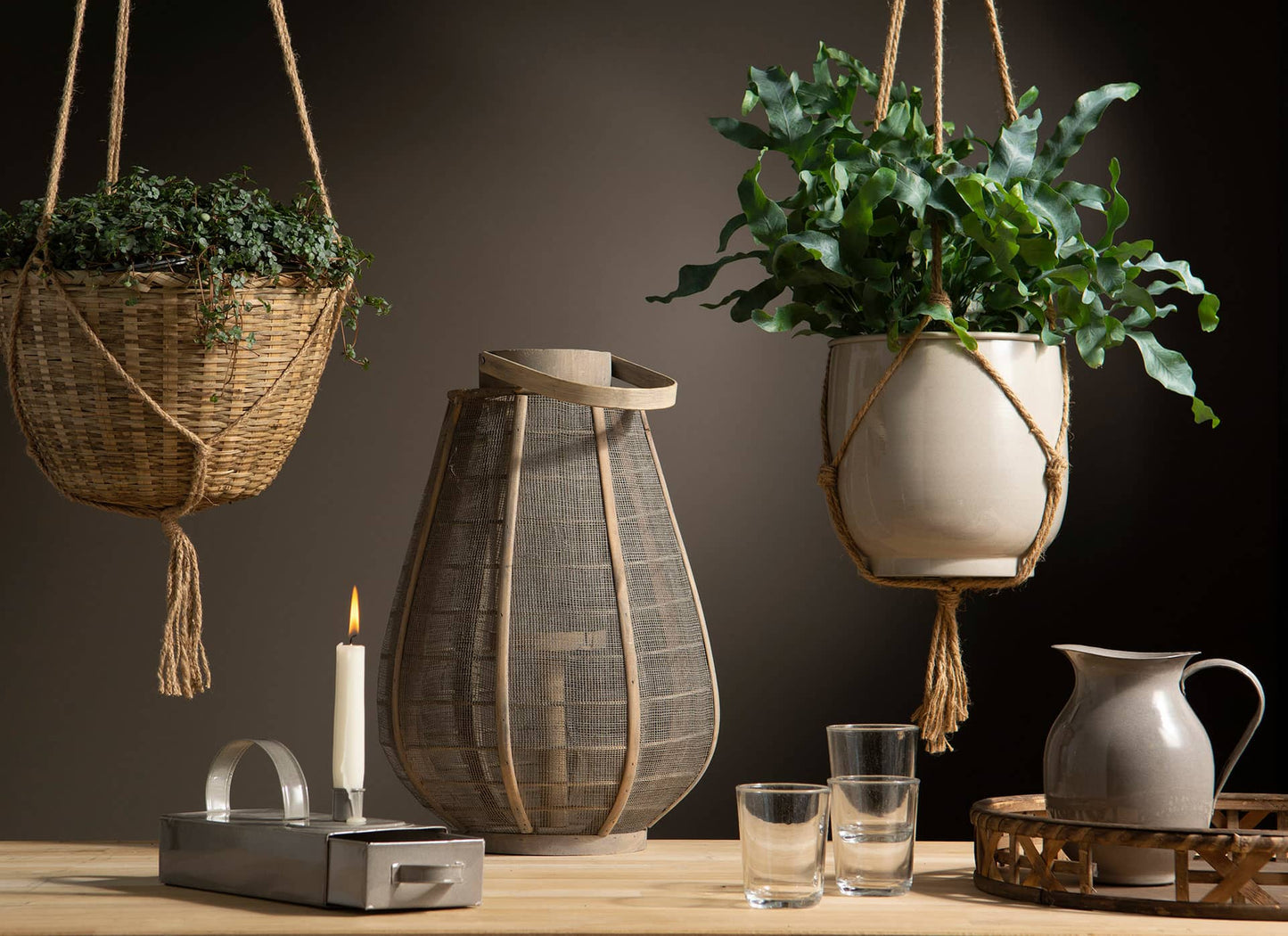 Koriamppeli bambu iso 2 kpl setti