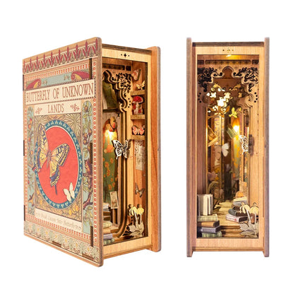 DIY Minimaailma kirjahyllyyn - Butterfly of Unknown Lands Book Nook