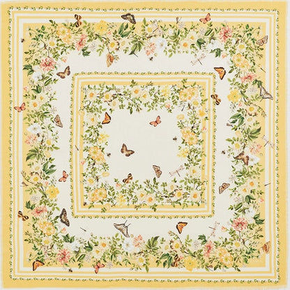 Huivi perhoset - Cybele keltainen 120 x 120 cm