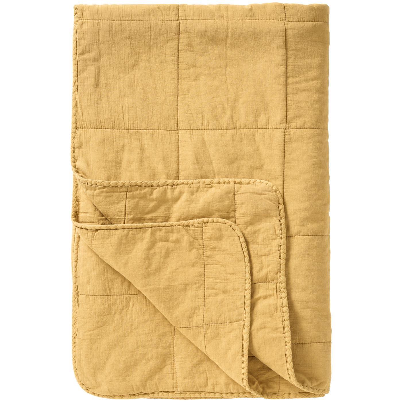keltainen vintagetäkki torkkupeitto