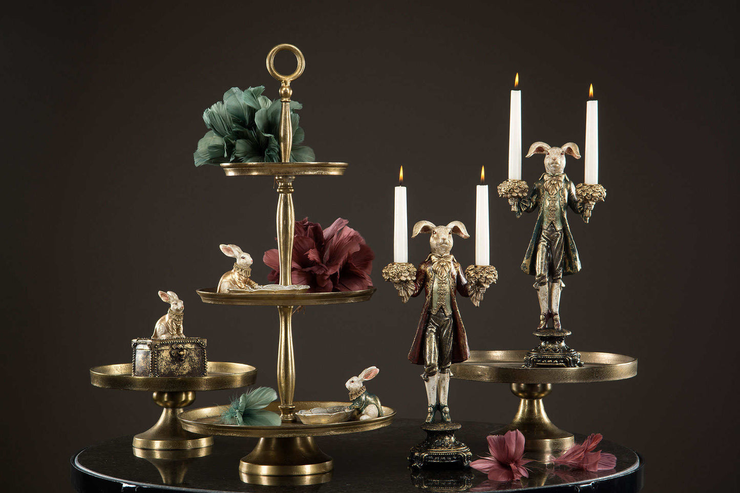 Kynttilänjalka kani, tummanvihreä takki