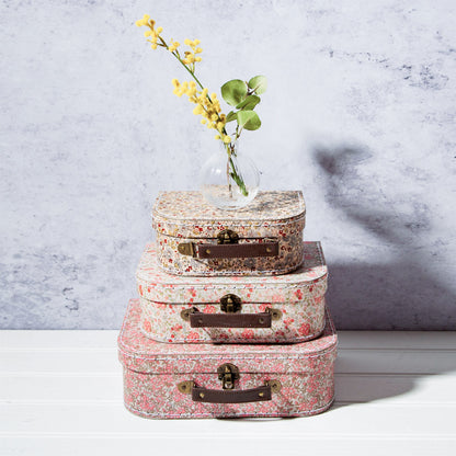 Pienet sisustus matkalaukut Vintage Floral 3 kpl  setti