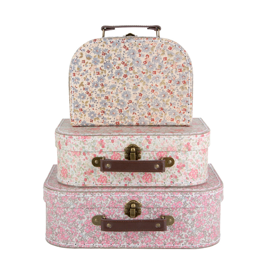 Pienet sisustus matkalaukut Vintage Floral 3 kpl  setti