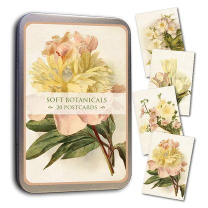 Postikortit peltirasiassa Soft Botanicals 20 kpl