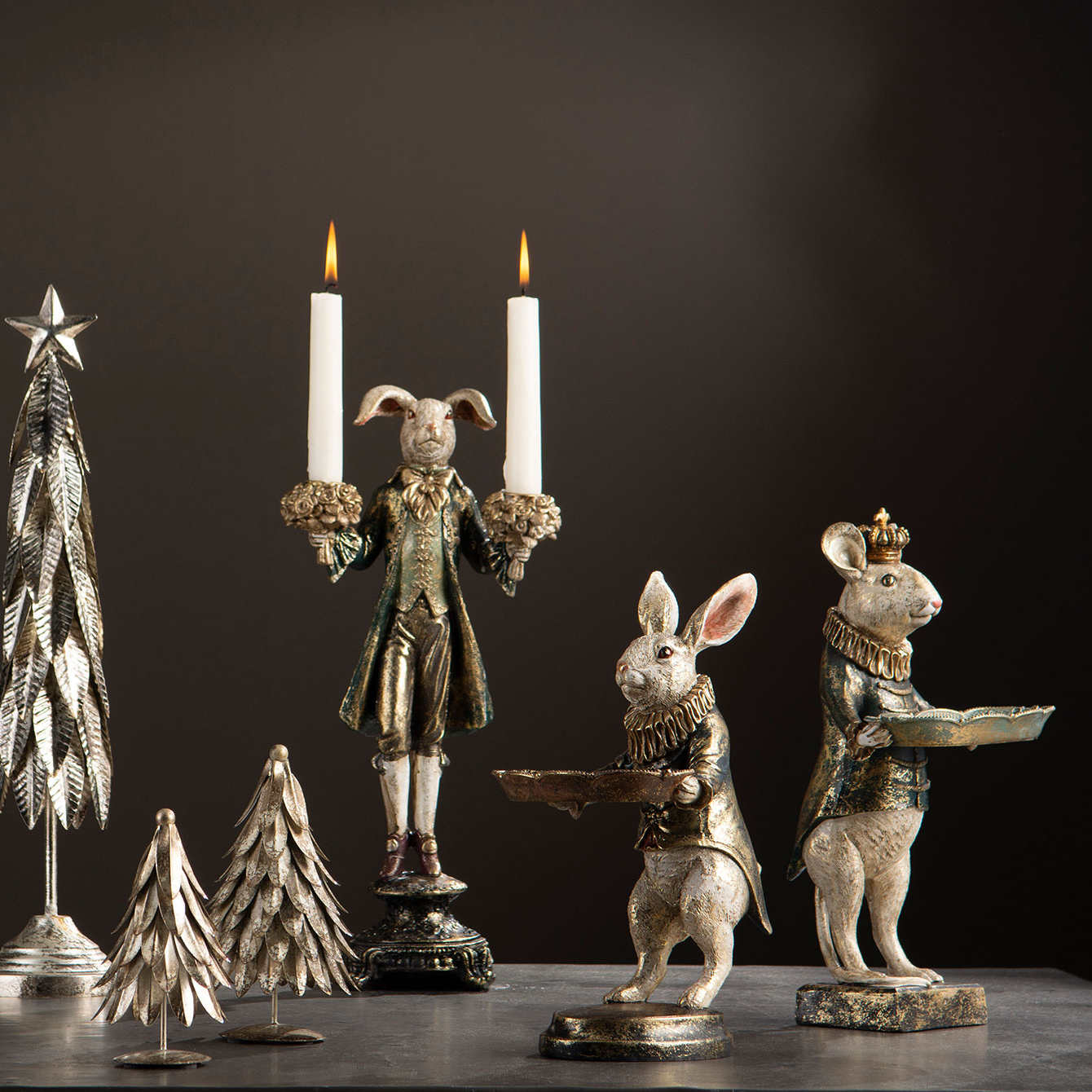 Kynttilänjalka kani, tummanvihreä takki