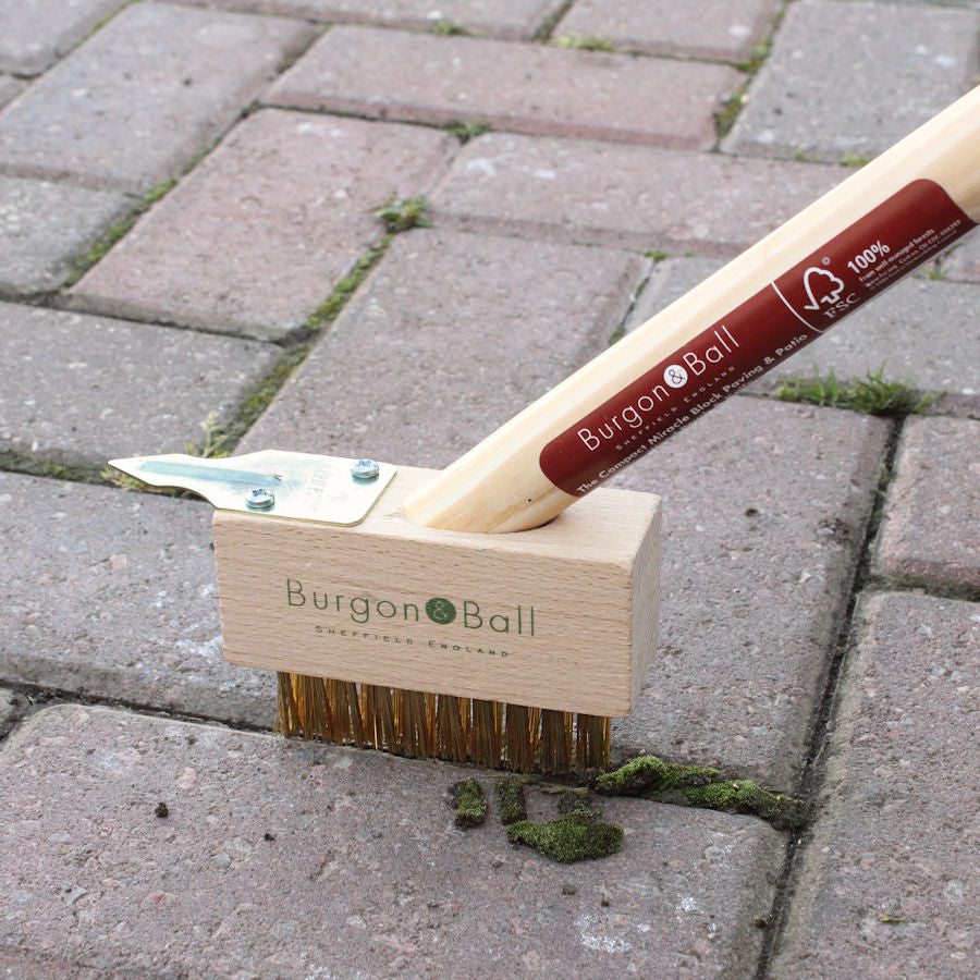 Laattaväliharja rikkaruohoraudalla - Compact Miracle Block Paving &amp; Patio Weed Brush &amp; Knife
