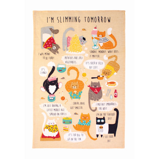 Keittiöpyyhe Laihiskissat - I'm Slimming Tomorrow