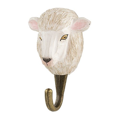 Käsin veistetty seinäkoukku Lammas