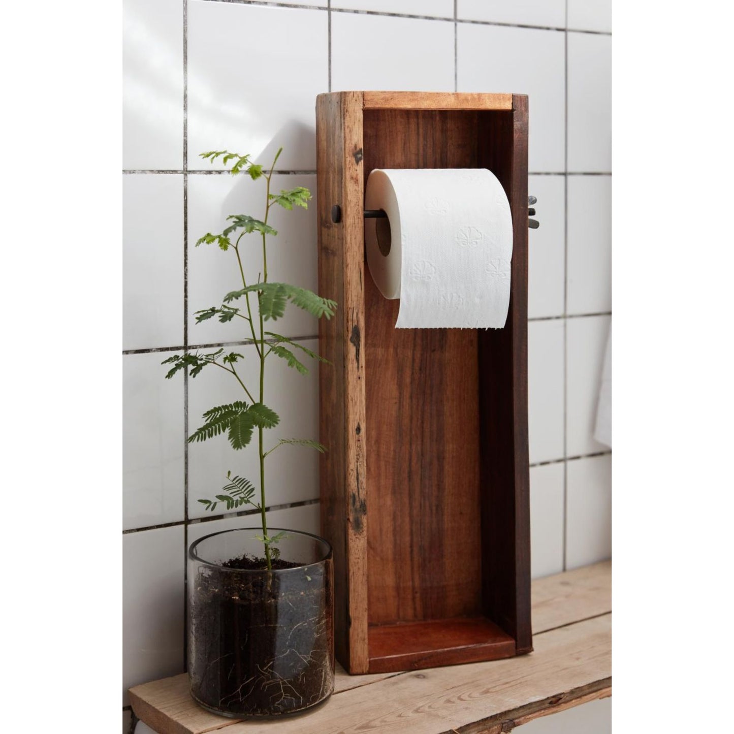 WC-paperiteline pöydälle / lattialle / seinälle vintage puinen