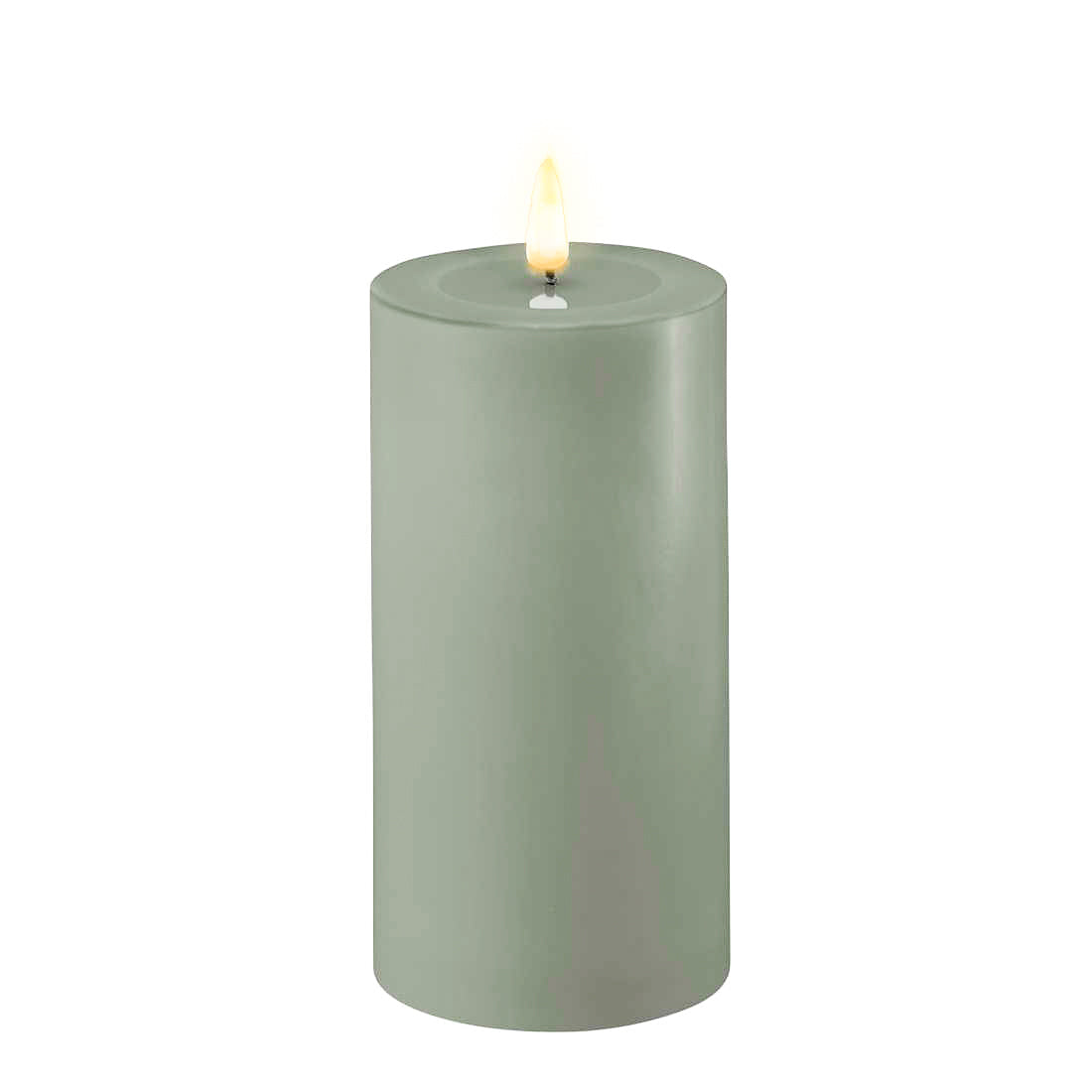 Led-kynttilä Vihreänharmaa (Salvie Green) halk. 7,5 cm
