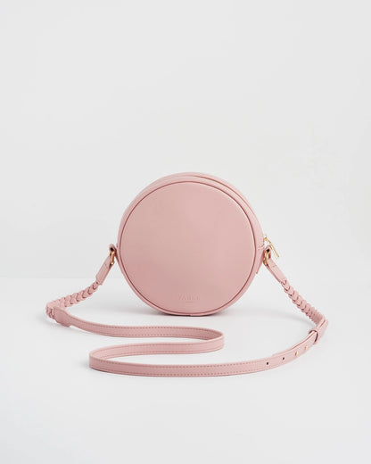 Pyöreä pieni olkalaukku Leppäkerttu - Ladypink vaaleanpunainen