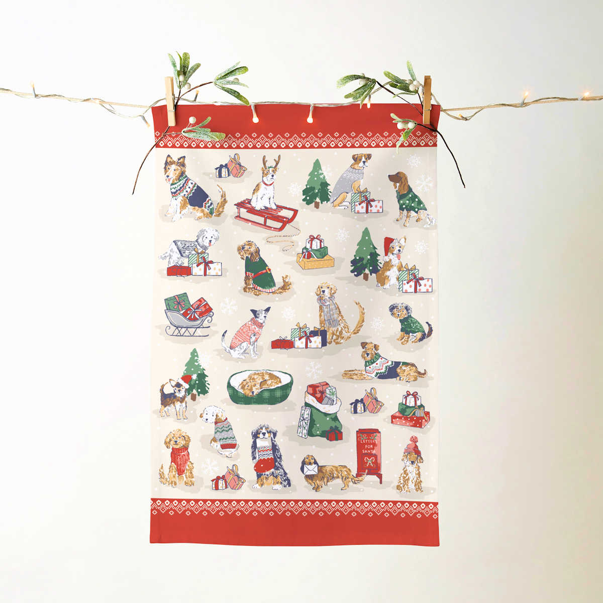 Keittiöpyyhe Joulukoirat - Merry Mutts