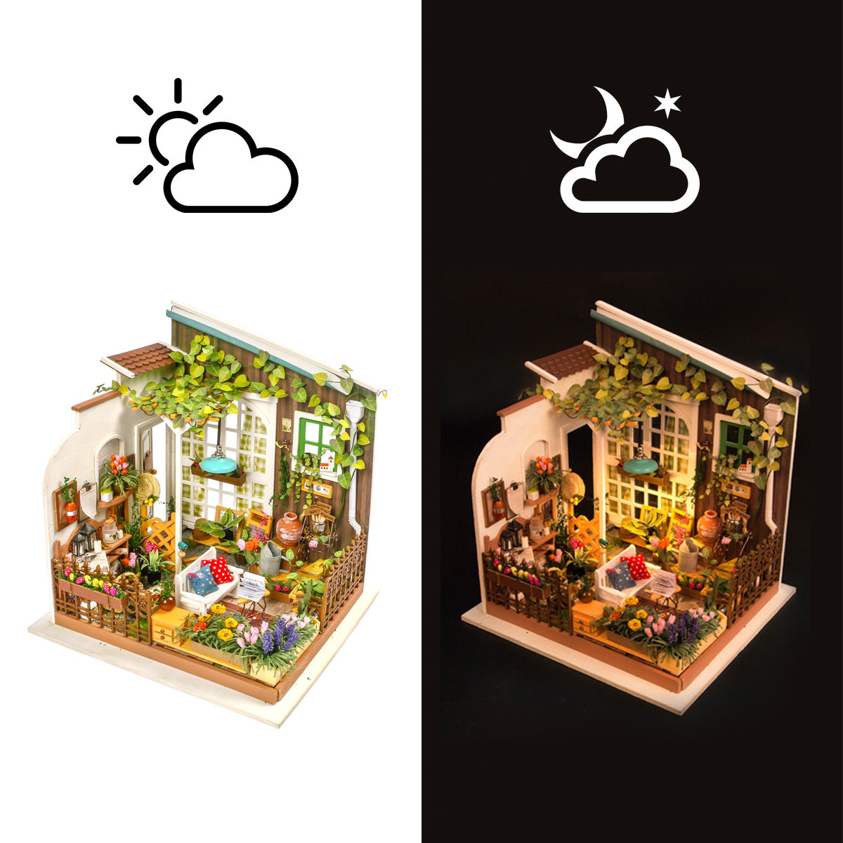 DIY Miniatyyritalo Terassi - Miller's flower house
